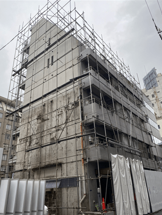 マンション解体足場_01